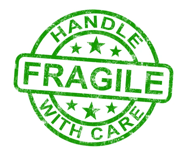 Selo frágil mostra produtos quebráveis — Fotografia de Stock