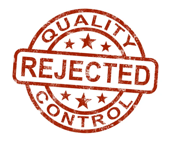 Qc abgelehnte Briefmarke zeigt verbotenes und gescheitertes Produkt — Stockfoto