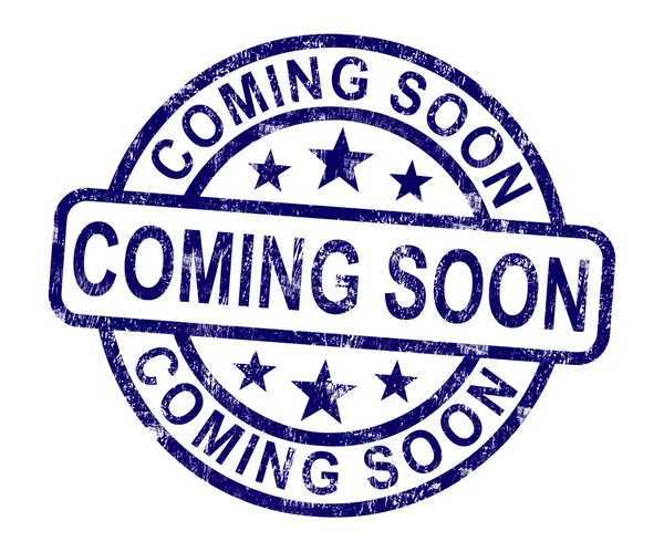 Coming Soon Stamp Showing New Product Arrival Announcement — Stock Photo, Image