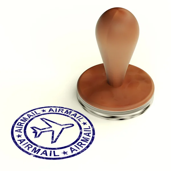 Sello de correo aéreo Muestra entregas internacionales de correo —  Fotos de Stock