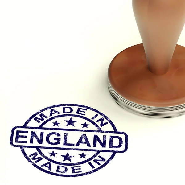 Made In England Stamp Showing English Product Or Produce — Stock Photo, Image