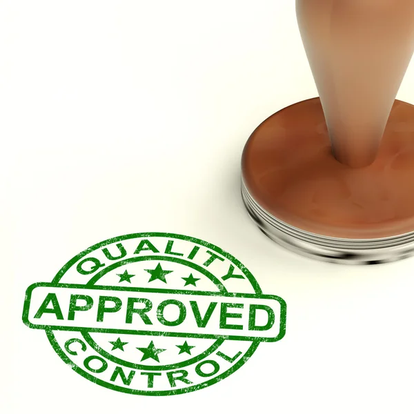 Quality Control Approved Stamp Shows Excellent Products — Stock Photo, Image