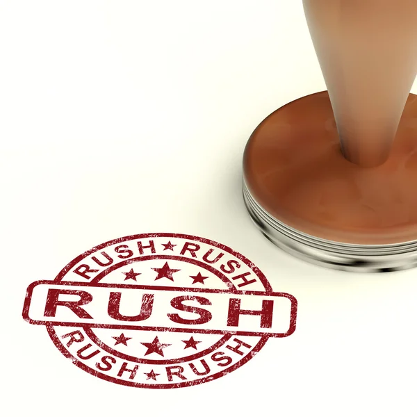 Rush razítko ukazuje naléhavou expresní dodány — Stock fotografie