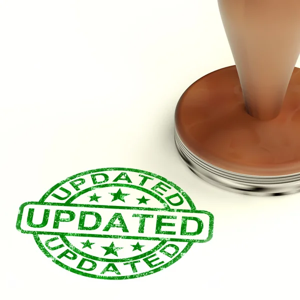 Updated Stamp Showing Improvement Upgrading And Updating — Stock Photo, Image