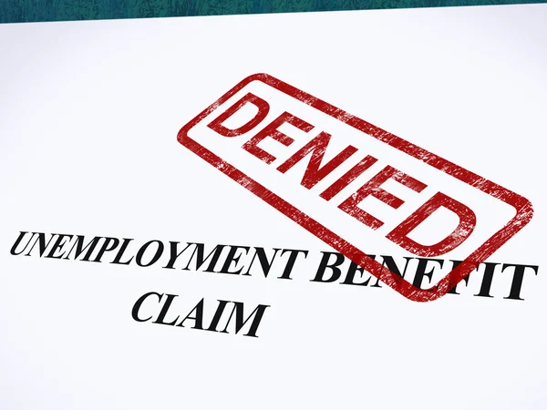Arbeitslosengeld-Antrag abgelehnt Stempel zeigt Sozialversicherung wir — Stockfoto