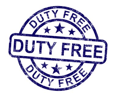 Duty Free Stamp Shows No Tax Shopping clipart