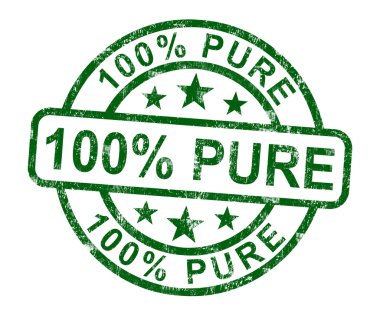 Hundred Percent Pure Stamp Shows Natural Genuine Product clipart