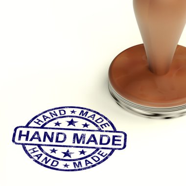 Hand Made Stamp Showing Original Handmade Artwork clipart