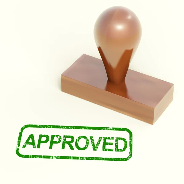 El sello de goma aprobado demuestra la calidad Productos excelentes —  Fotos de Stock