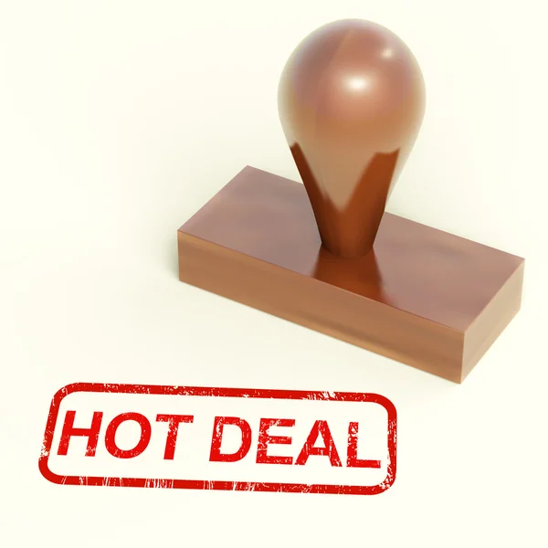 Hot Deal Stamp muestra descuentos especiales — Foto de Stock