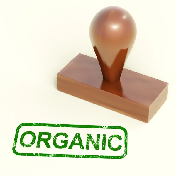 Organic Stamp Shows Natural Farm Foods — Stock Photo, Image