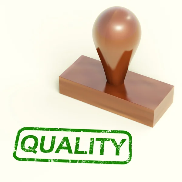 Selo de qualidade mostrando excelentes produtos — Fotografia de Stock