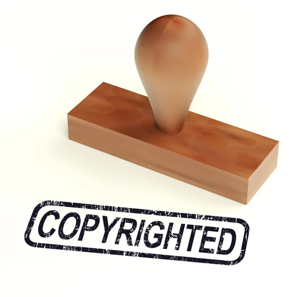 Carimbo de borracha protegido por direitos autorais mostrando patente — Fotografia de Stock