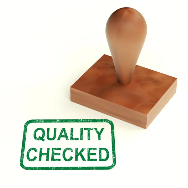 Qualidade verificado carimbo mostra produto testado Ok — Fotografia de Stock