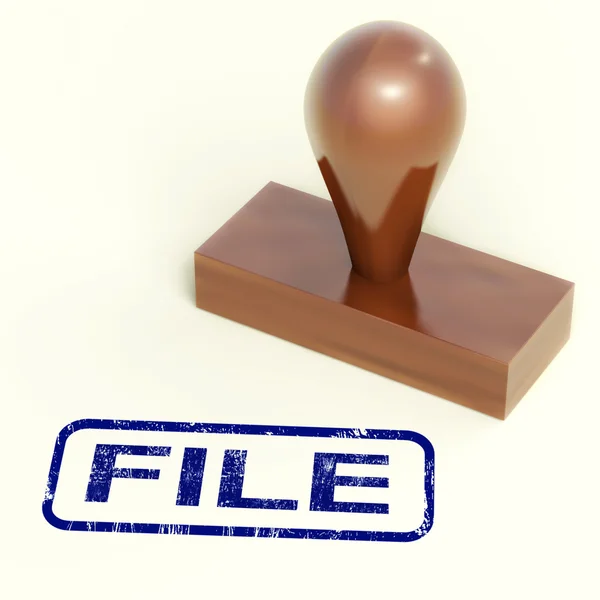 File Rubber Stamp Shows Organising Documents And Papers — Stock Photo, Image