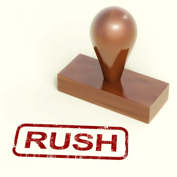 Rush Rubber Stamp Shows Speedy Urgent Delivery — Stock Photo, Image