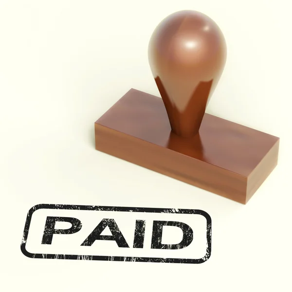Bezahlter Stempel zeigt Zahlungsbestätigung — Stockfoto