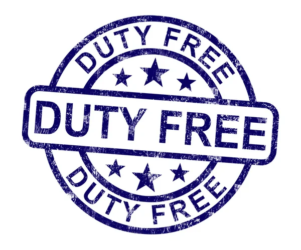 Duty Free Stamp Shows No Tax Shopping — Stock Photo, Image