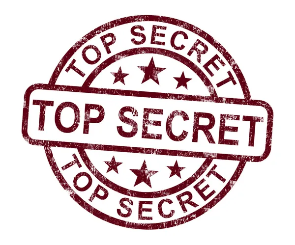 Carimbo secreto superior mostra correspondência privada classificada — Fotografia de Stock