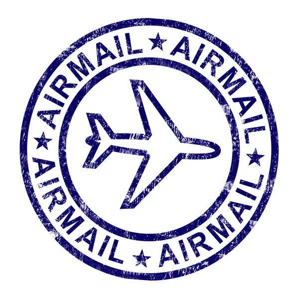 Il francobollo della posta aerea mostra la consegna internazionale — Foto Stock