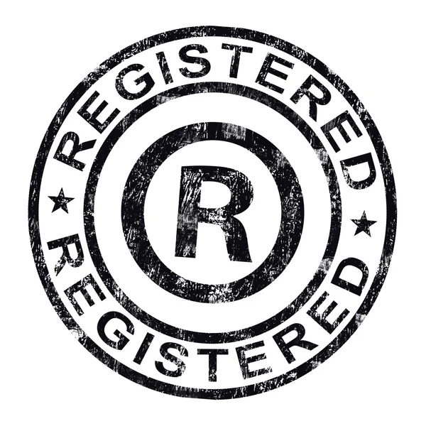 Registered Stamp Shows Copyright Or Trademark — Stock Photo, Image
