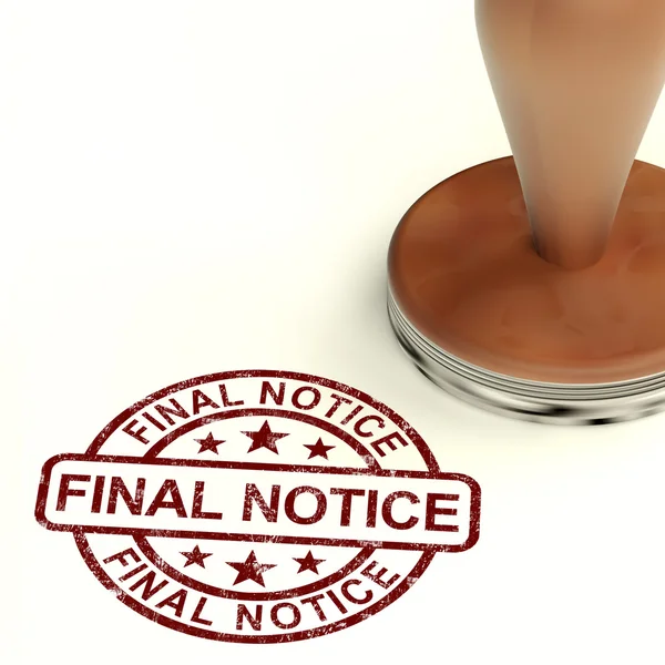 Final Notice Stamp Showing Outstanding Payment Due — Stock Photo, Image
