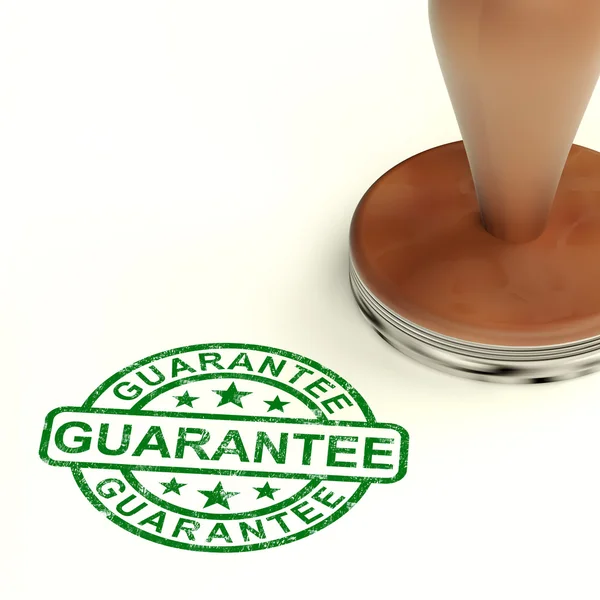 El sello de garantía muestra garantía y libre de riesgo — Foto de Stock