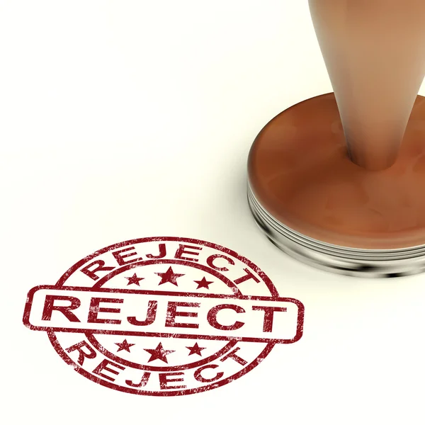 Rejeitar selo mostrando rejeição negado ou recusa — Fotografia de Stock