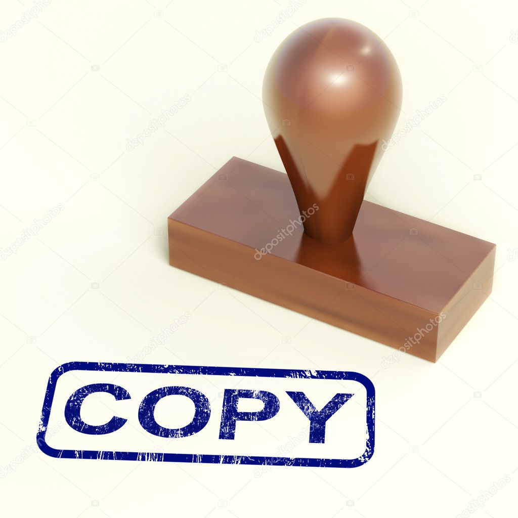 Copy Rubber Stamp Shows Duplicate Replicate Or Reproduce