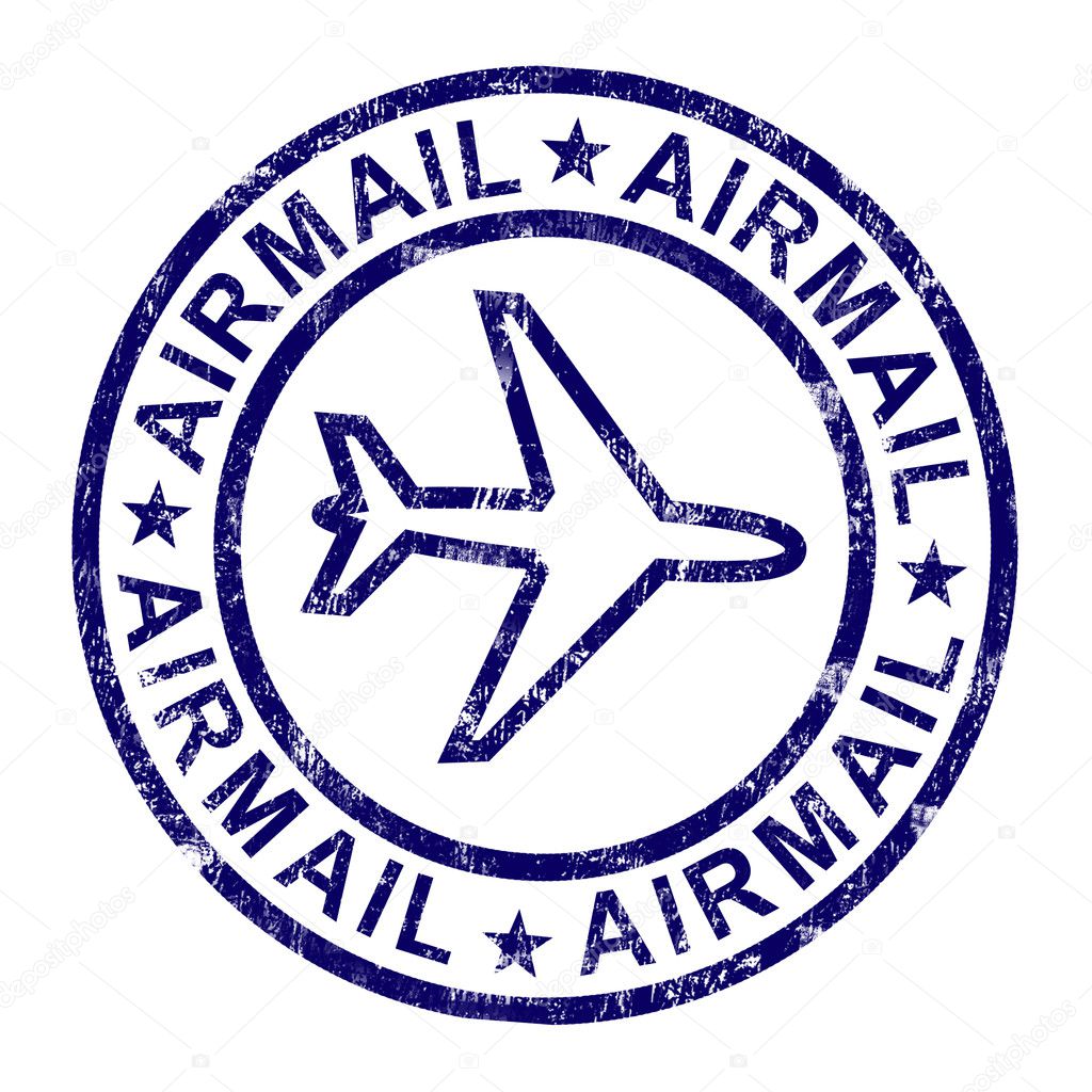 Airmail Stamp Shows International Mail Delivery