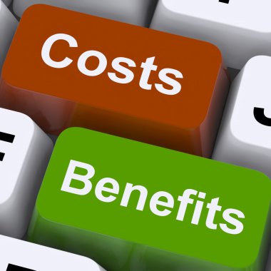 Costs Benefits Keys Showing Analysis And Value Of An Investment clipart