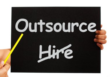 Outsource Note Showing Subcontracting And Freelance clipart