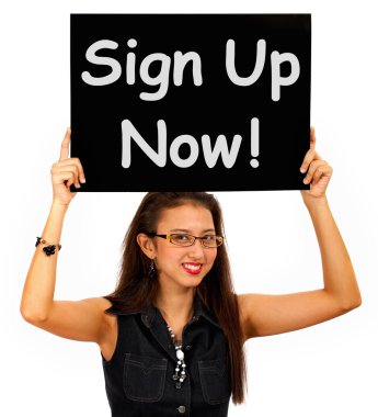 Sign Up Now Message Shows Immediate Registration clipart