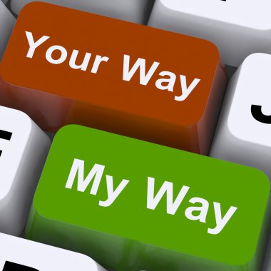 çatışma veya anlaşmazlık benim veya senin yol tuşlarını göster