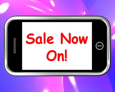 Sale Now On Mobile Message Shows Internet Bargains clipart