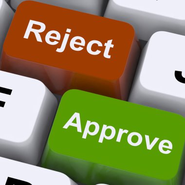 Approve Reject Computer Keys Showing Accept Or Decline clipart