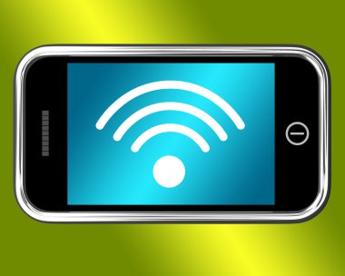 Wifi Internet Connected On Mobile Phone clipart