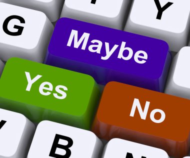 Maybe Yes No Keys Representing Decisions clipart