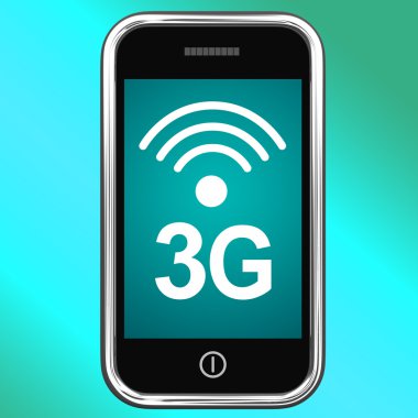 3g Internet Connected On Mobile Phone clipart