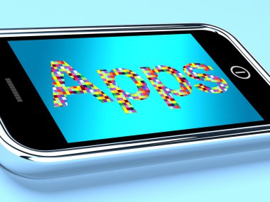 Mobile Phone Apps Applications On Smartphone clipart