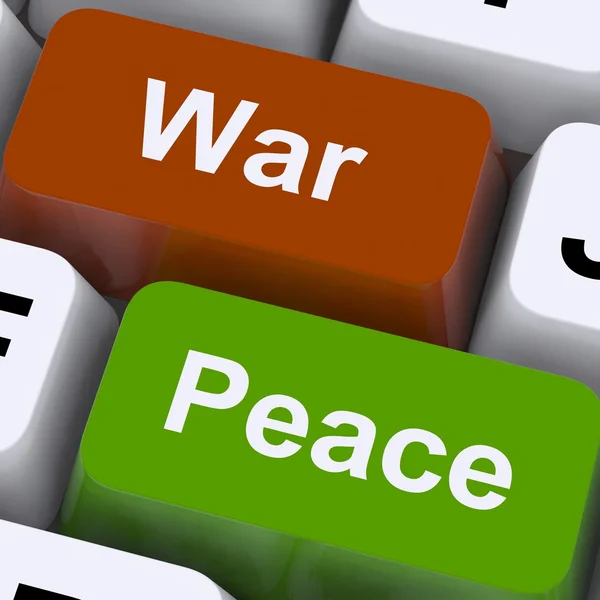 Миру війни ключі показує, що немає конфлікту або агресії — стокове фото