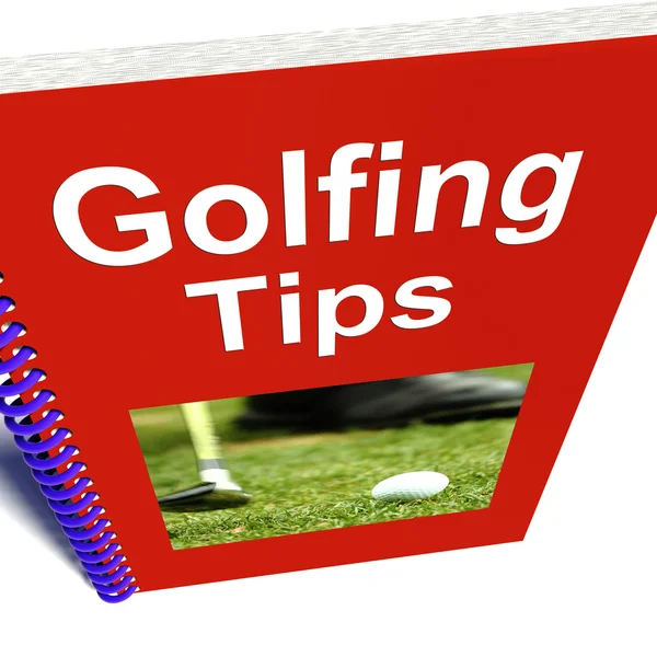 Golf tipy kniha ukazuje poradenství pro golfisty — Stock fotografie