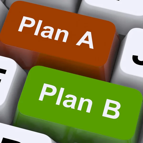 Plan A or B Choice Shows Strategy Or Change — Stock Photo, Image