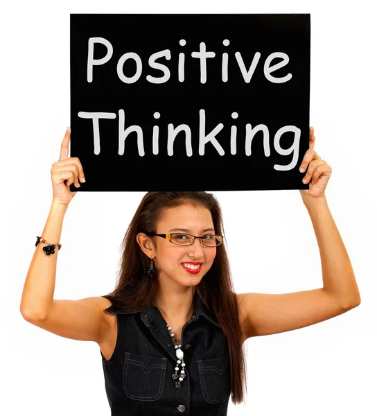 Positive Thinking Sign Shows Optimism Or Belief — Stock Photo, Image
