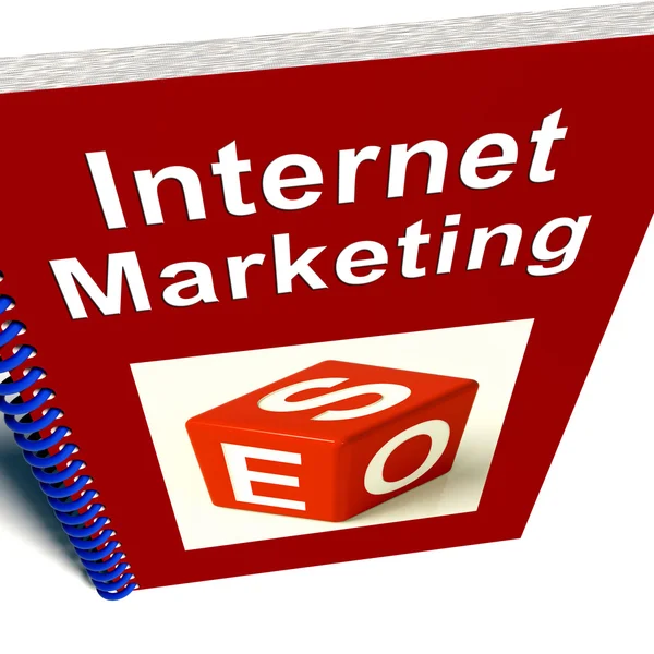 Libro de Marketing Online Muestra Estrategias SEO Online —  Fotos de Stock