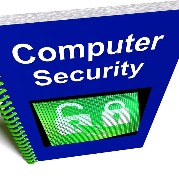 컴퓨터 보안 책 인터넷 안전 표시 — 스톡 사진