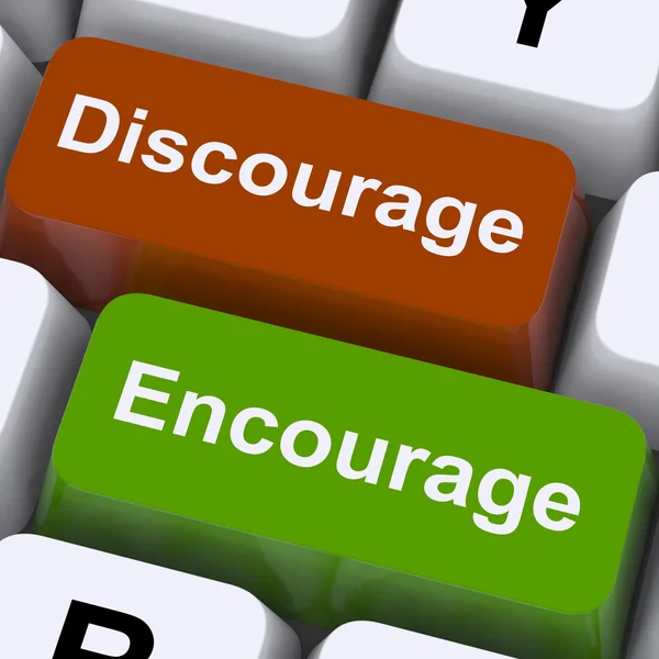Discourage Or Encourage Keys To Motivate Or Deter — Stock Photo, Image