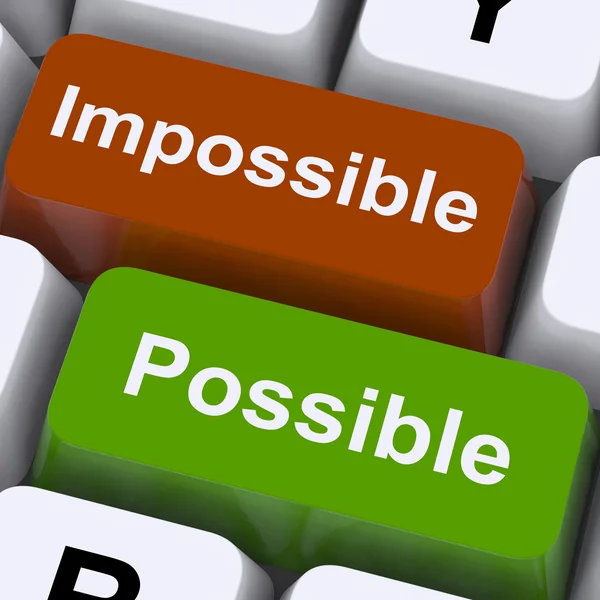 Possible And Impossible Keys Show Optimism And Positivity — Stock Photo, Image