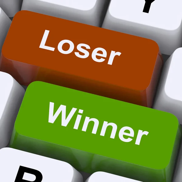 Loser Winner Keys Shows Risk And Chance — Stock Photo, Image
