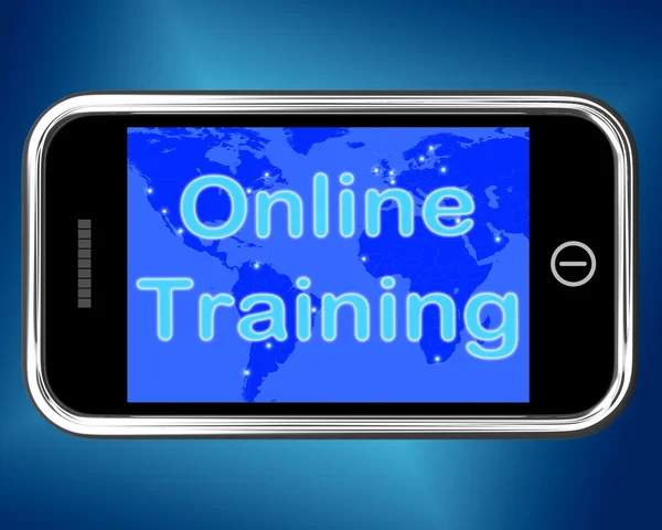 Visar utbildning online mobil meddelande web lärande — Stockfoto